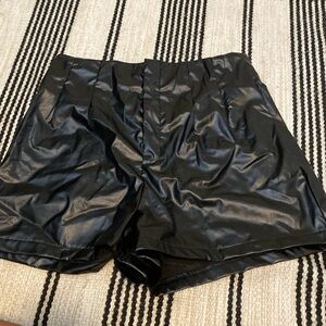 Black faux leather SHEIN shorts